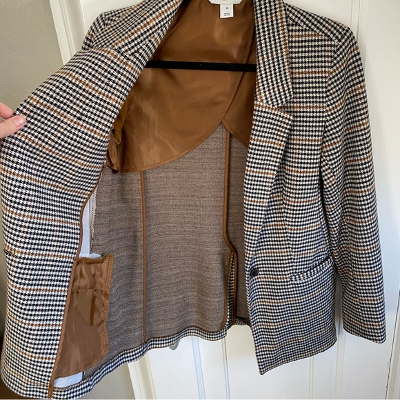 Old Navy Houndstooth Plaid Ponte Knit Blazer, Womens Small X-Small - Picture 11 of 16